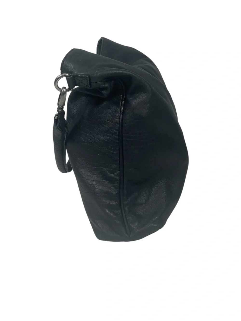 J Jill Slouchy Hobo Leather Shoulder Bag Tote Handbag Purse Black